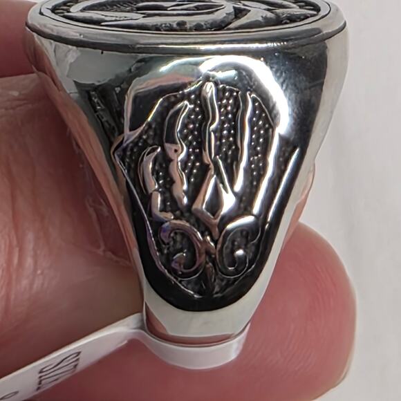 Wizard Warrior  Viking Men's Wolf Head Ring Size 8 New - Picture 3 of 12